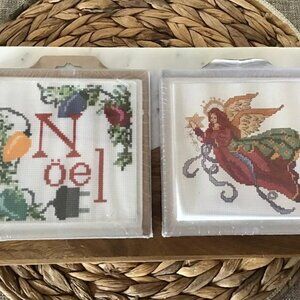 MCG Textiles NOEL LIGHTS & ANGEL Acrylic Counted Cross Stitch Hot Plate Kit Seal